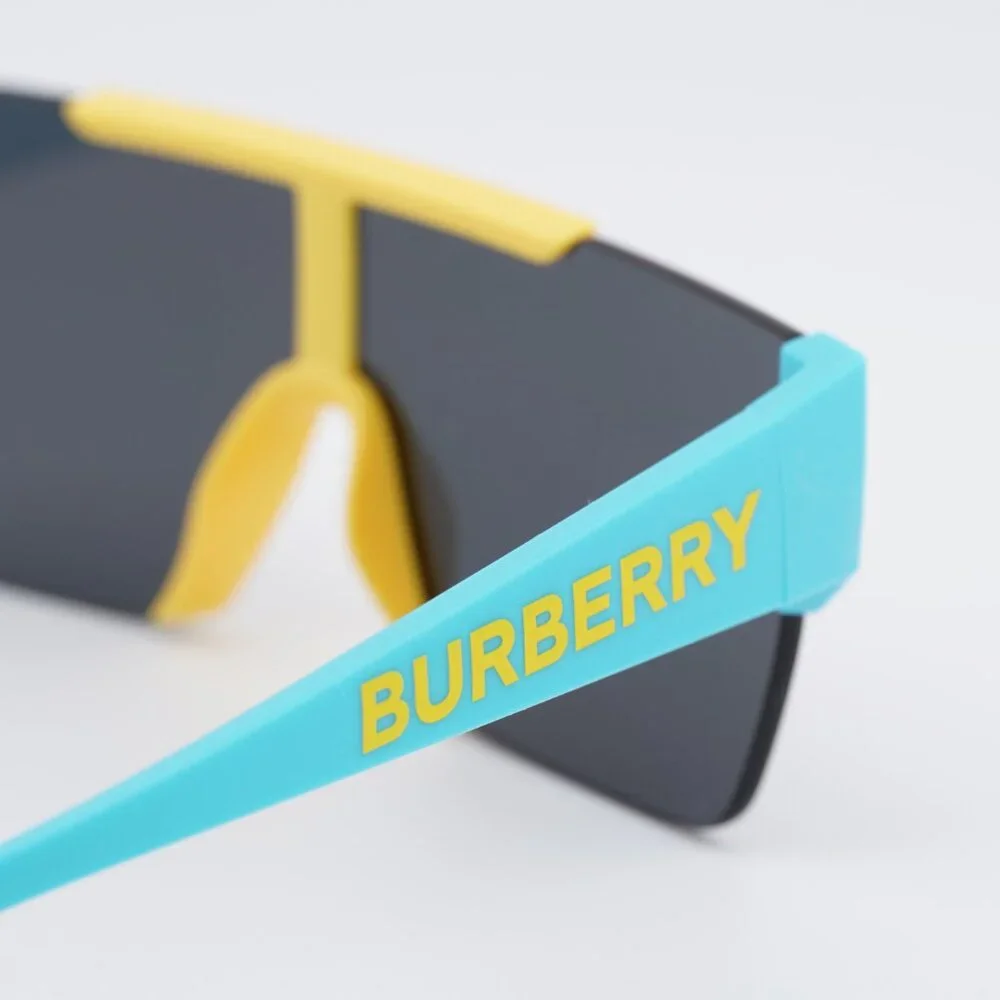 Burberry Kids JB4387 405087 Sunglasses Yellow/Blue Shield Frame, Grey Lenses